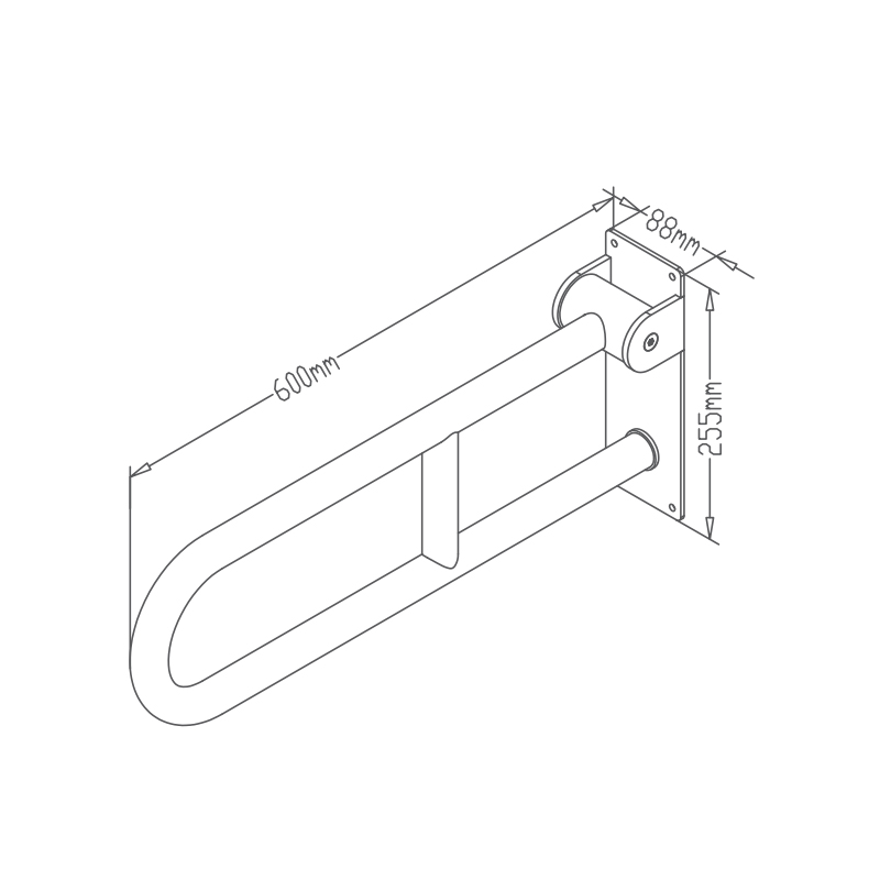 HM3261 Popular 304 SS Bathroom Washroom Wall Mounted Handle Wash Basin Handrail