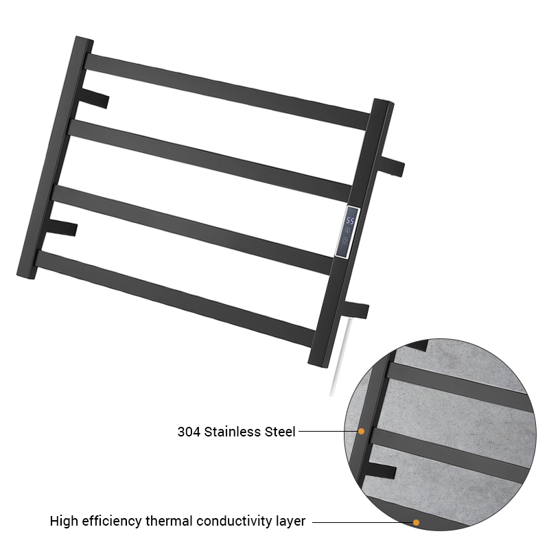 DR2059 Waterproof Intelligent Temperature Controlled Rotating Electric Heated Towel Rack Towel Bar