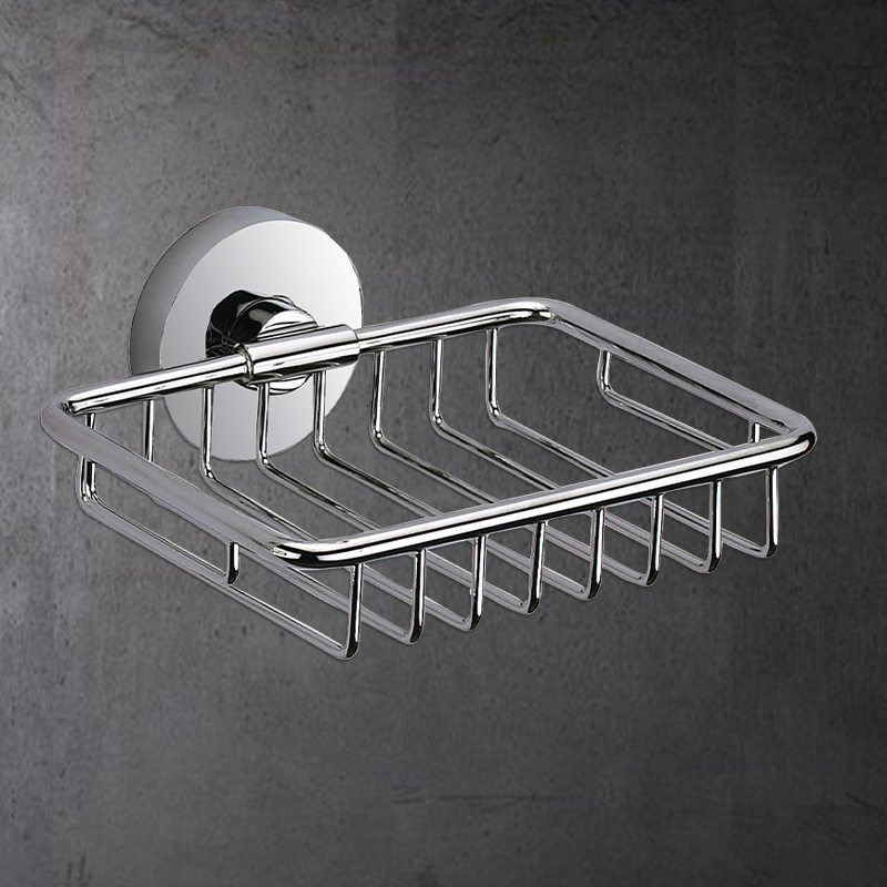 JM52 Wall Mounted Bathroom Product Metal Soap Dish Silver Finished Soap Holder For Bathroom And Kitchen Accessories