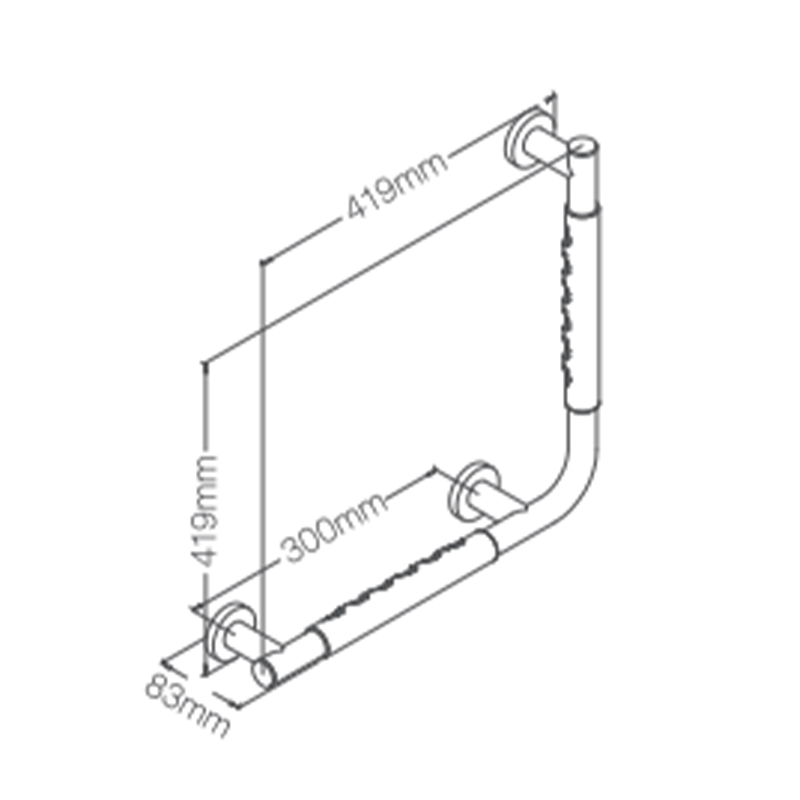 HM9541S China factory wholesale high quality stainless steel L shaped wall moutned disabled grab bars