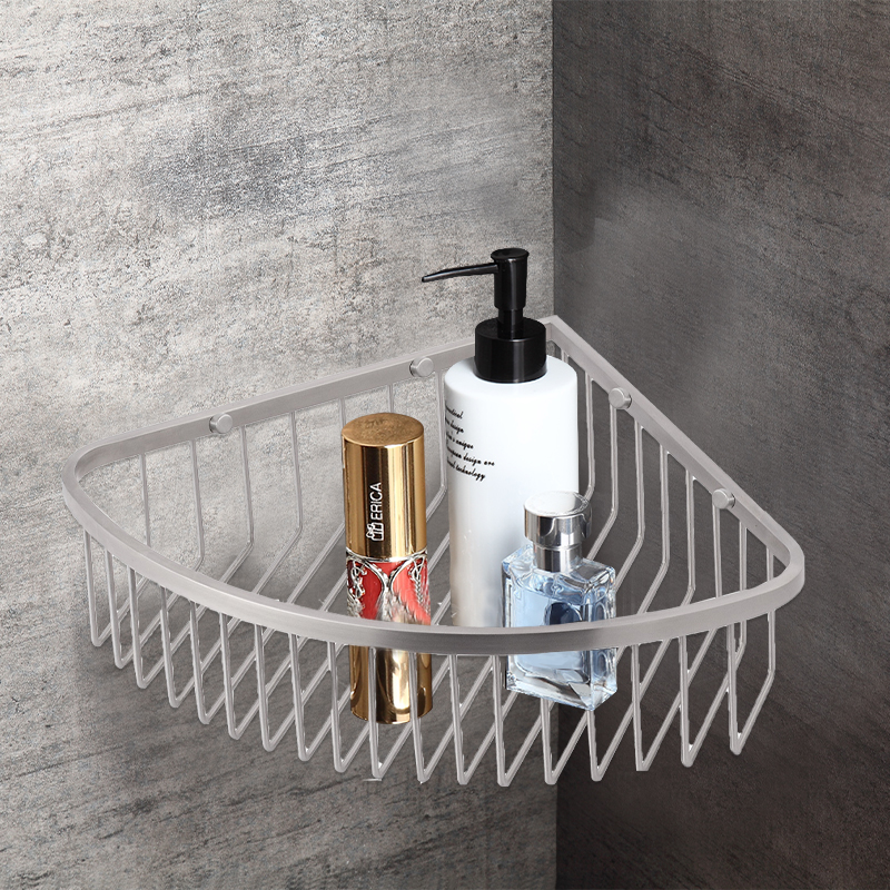 FC523H74 High quality retail small bathroom accessories shelves tir-angle netlike corner one layers basket