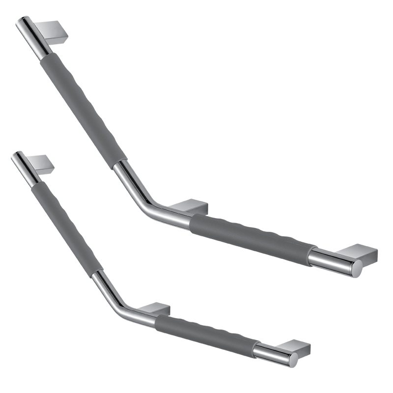 MT9531S custom stainless steel 304 brushed 3 brackets L shape handicapped bathroom grab rails 135 angled handicap grab bar