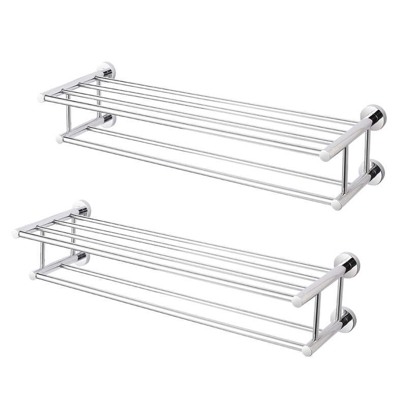  JM042 OEM 304 Bathroom Accessories Bathroom Shelf Holder Wall Mounted Stainless Steel Towel Rack