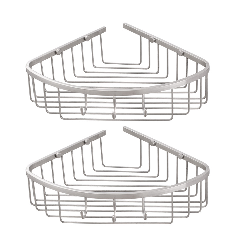 FC533K Corner Shower Caddy Basket, Full Stainless Steel Shower Soap Bottle Holder or Bathroom Shampoo Shelf