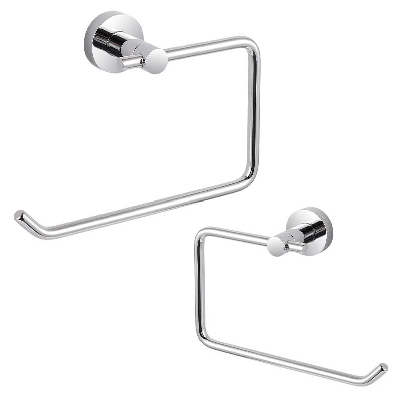 JM22 U Pattern Modern Bathroom Accessories Silver Towel Hanger Wall Mounted Zinc Alloy Bath Towel Ring Towel Holder