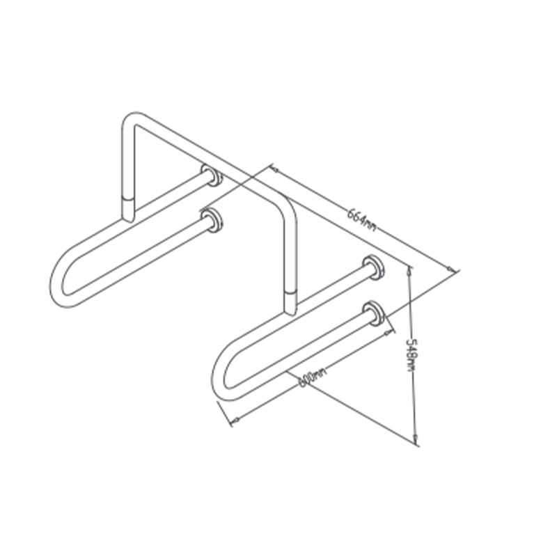 HM3282 Popular 304 SS Bathroom Washroom Wall Mounted Handle Wash Basin Handrail