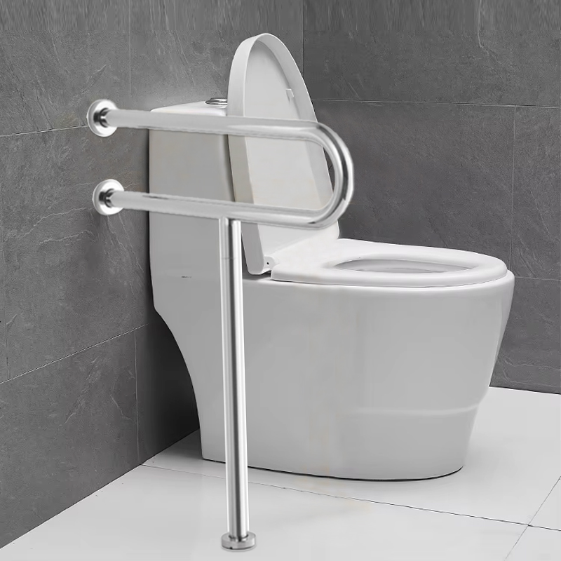 HM328 Toilet Bar Flip Up Arm Rails, Handicap Rails Grab Bars Bathroom Toilet Rail Support for Elderly