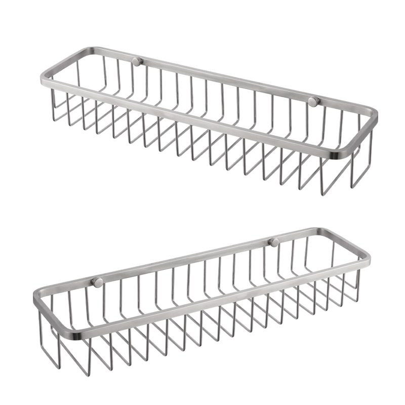 FC5040 Wall Mounted 304 Stainless Steel Bathroom Basket Hanging Shelf Corner Shower Caddy Bathroom Basket