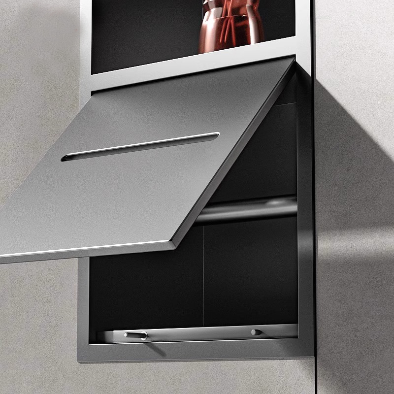 B01 SWIFTHORSE Bathroom Shower Niche 304 Stainless Steel Matte Black Modern Design 2 Wall Niche Shelf