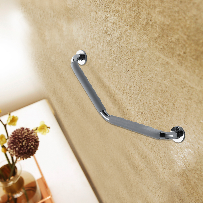 HM93S 304 Stainless Steel Matt-finished V Shape Bathroom Safety Grab Bar Handle Washroom Bathtub Handrail for Handicapped Elderly