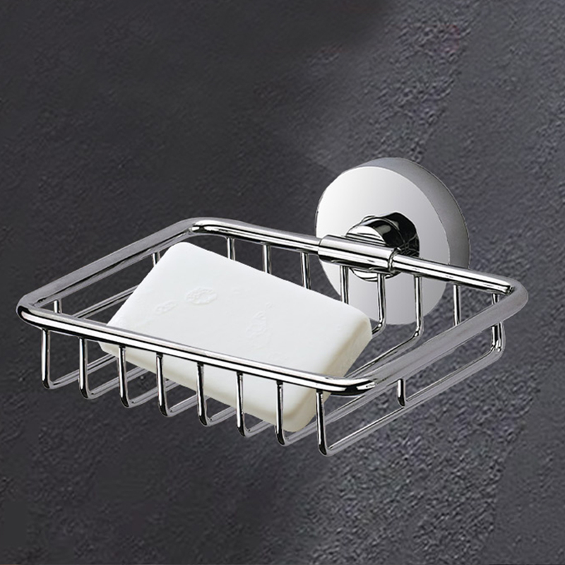 JM52 Wall Mounted Bathroom Product Metal Soap Dish Silver Finished Soap Holder For Bathroom And Kitchen Accessories