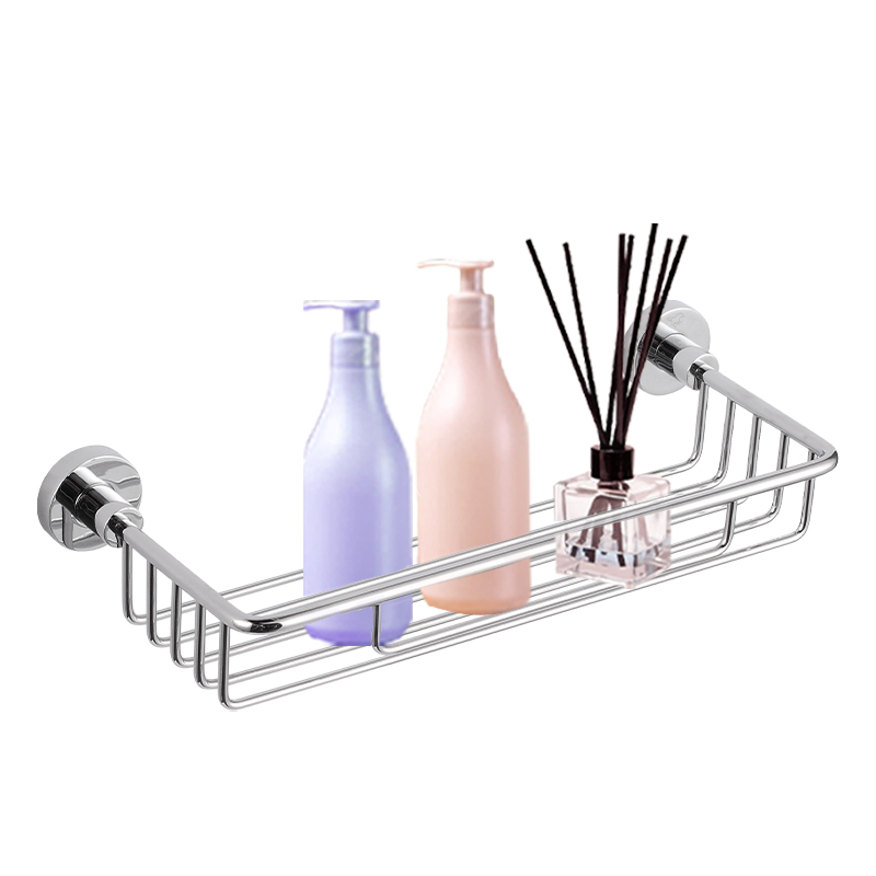 FM91-300 Modern 304 Stainless Steel Bathroom Accessories Caddy Basket Shower Organizer Surface Finish Hook Home Corner Mounted