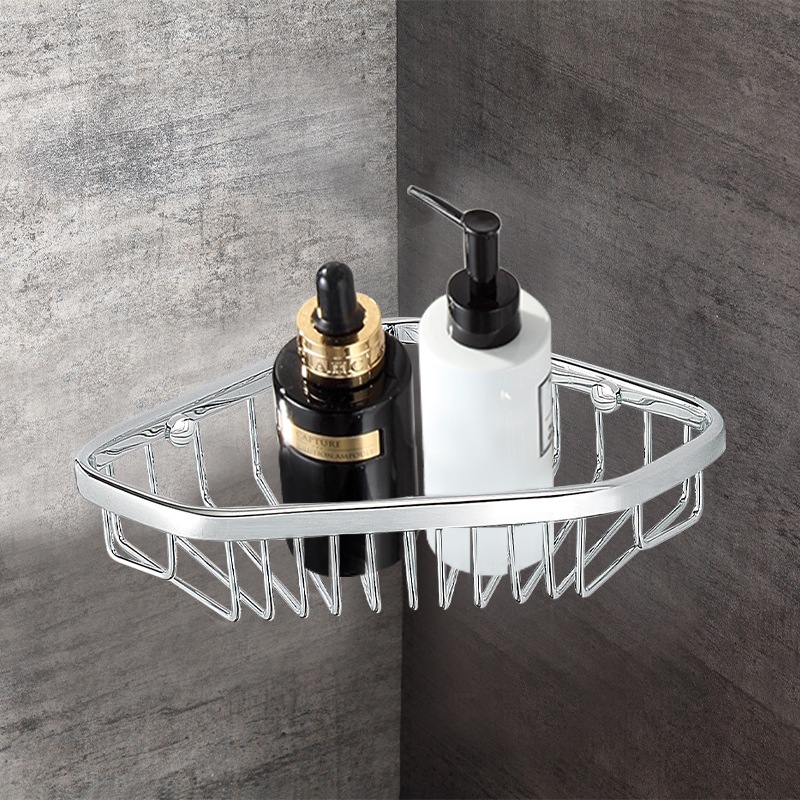 FM33 New Design Fancy Diamond Shape Durable Stainless Steel Shower Caddy Bathroom Rack