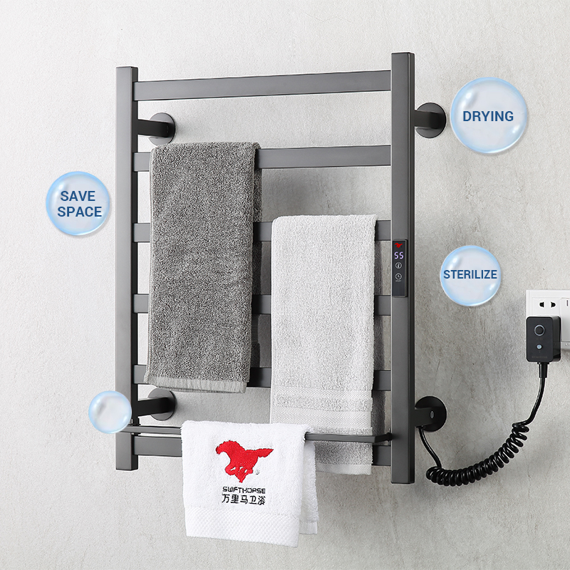 DR2129 Modern Heated Electric 220V Holder Vertical Towel Drying Rack Stainless Steel Towel Rack