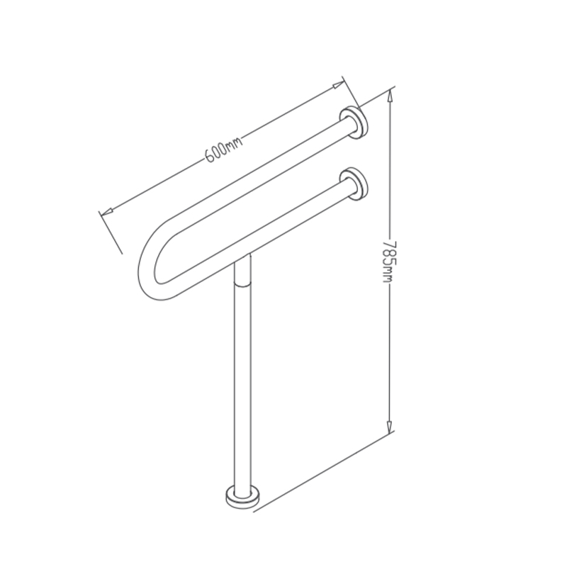 HM328 Toilet Bar Flip Up Arm Rails, Handicap Rails Grab Bars Bathroom Toilet Rail Support for Elderly