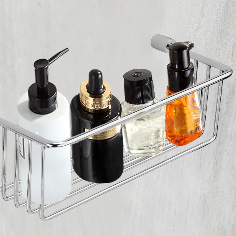 HB90-300 High Quality Bathroom Accessories Shelves Tir-angle Netlike Corner Basket Wall Mounted Type Modern Single Tier