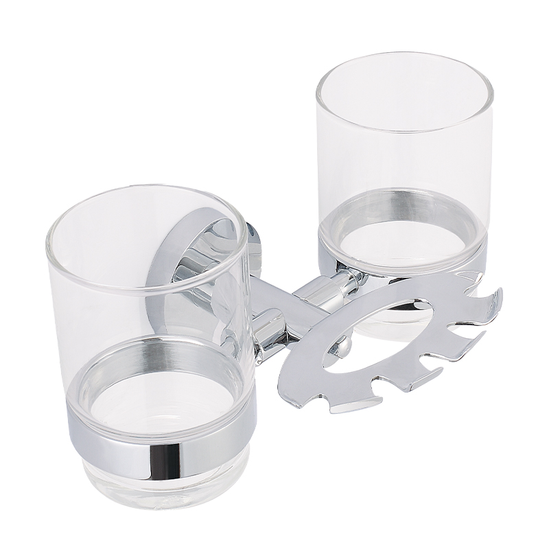 JM421 Bathroom Accessories Double Tumbler and Toothbrush Holder on Wall Mounted Tumbler Toothpaste Organizer