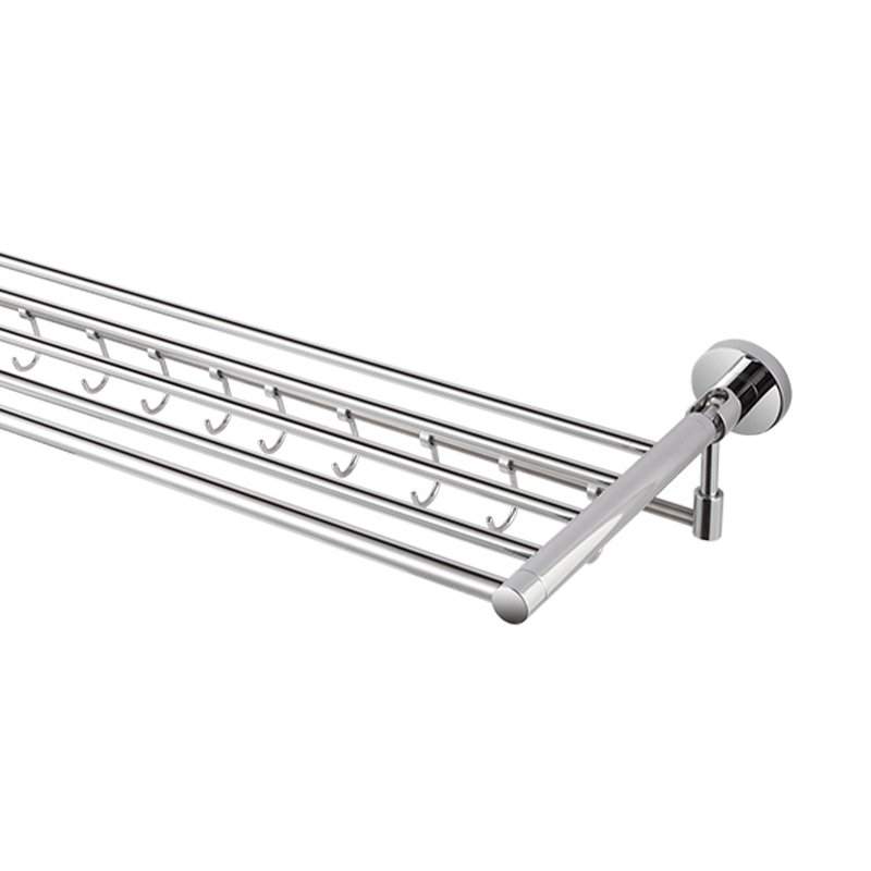 JM05 Bathroom Accessories Chrome Double Layer Wall Mounted Towel Rack Wall Mounted Bathroom