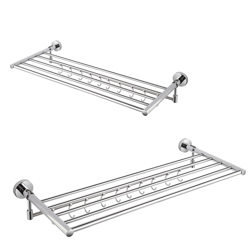 JM05 Bathroom Accessories Chrome Double Layer Wall Mounted Towel Rack Wall Mounted Bathroom